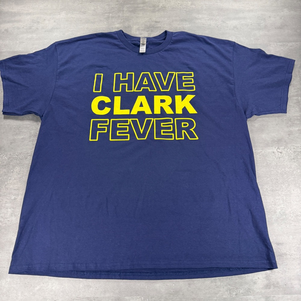 Caitlyn Clark Gildan T-Shirt Mens 2XL Clark Fever Navy Blue Graphic Pacers